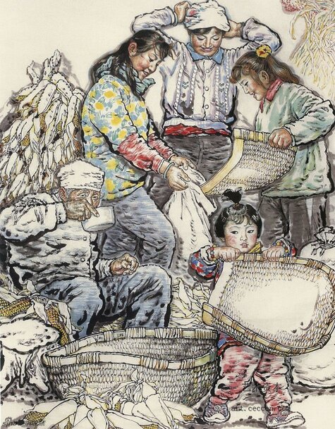 长卷黄土地的主人之三 米脂婆姨局部一